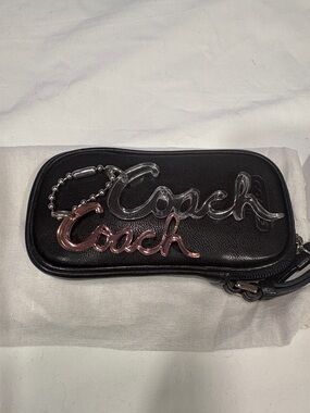 Coach Clear and mirrored pink Script Cursive Bag Hangtags